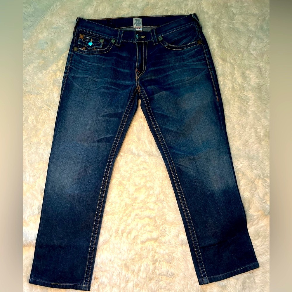 True Religion Women Straight Leg Jeans | Size 38 | Dark Denim |
